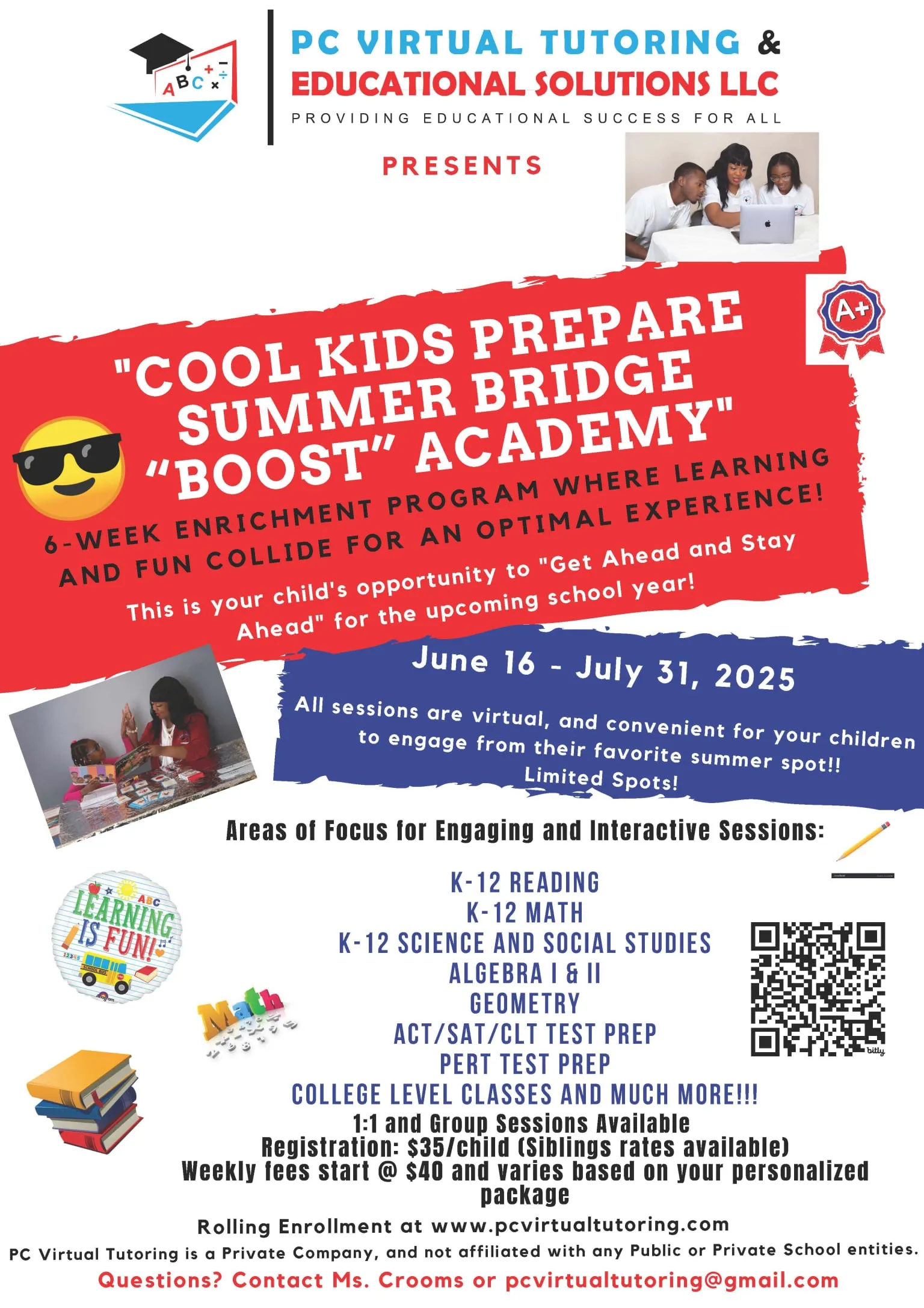 2025 Summer BOOST Academy flyer