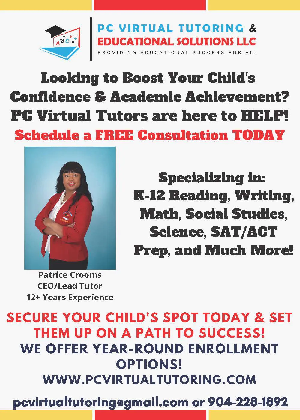 2023-2024 tutoring registration flyer