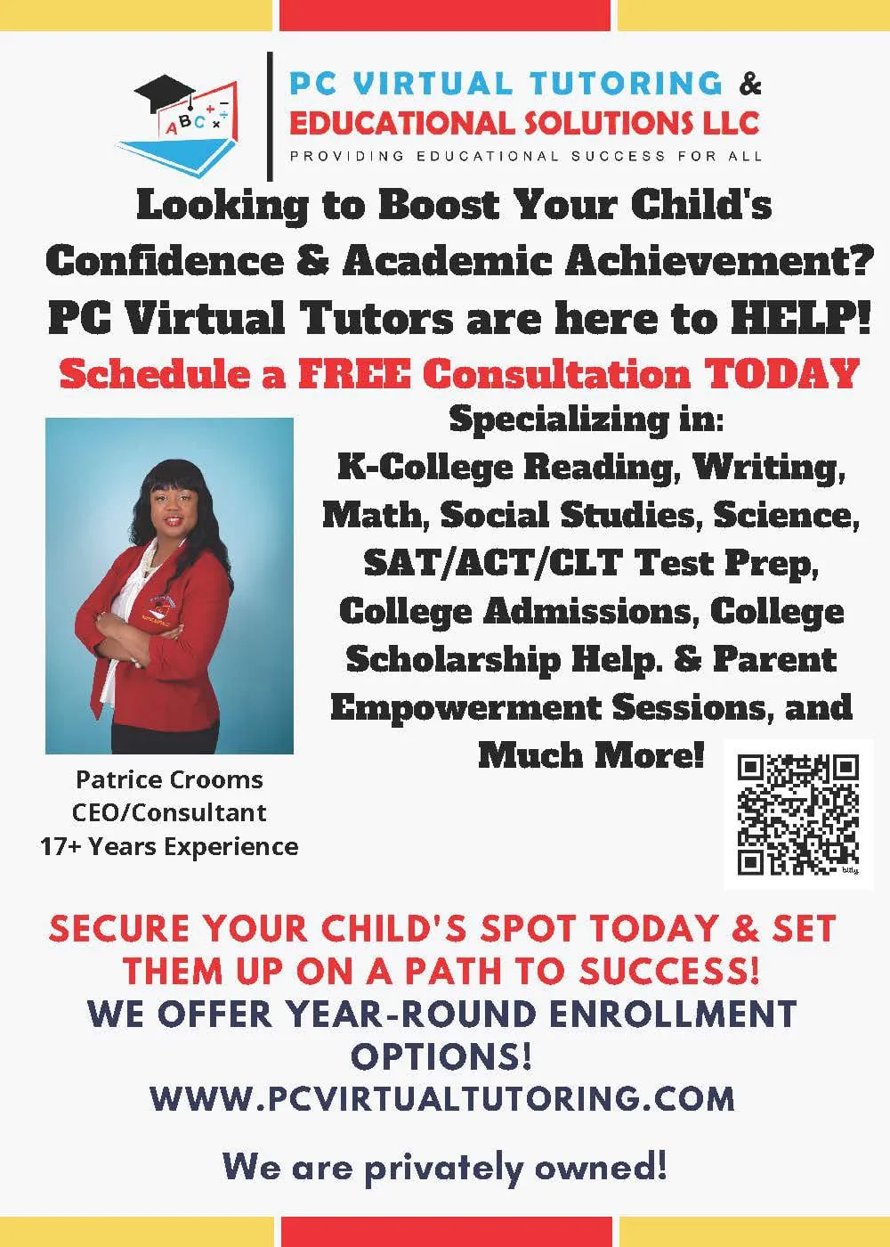 2025-26 tutoring services flyer