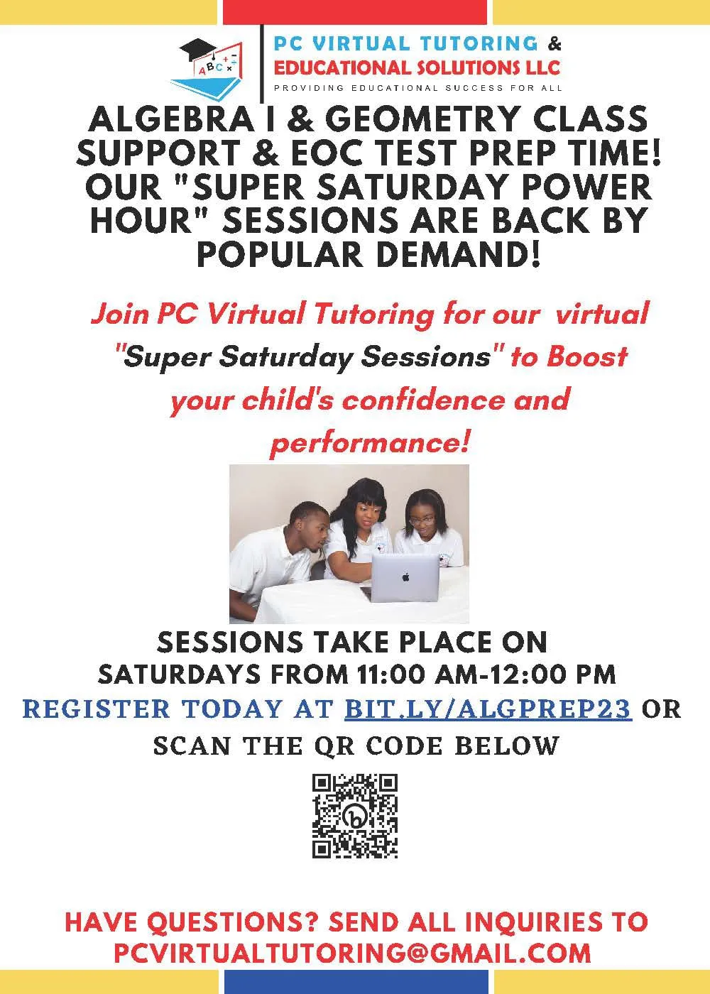 Super Saturdays algebra and geometry flyer