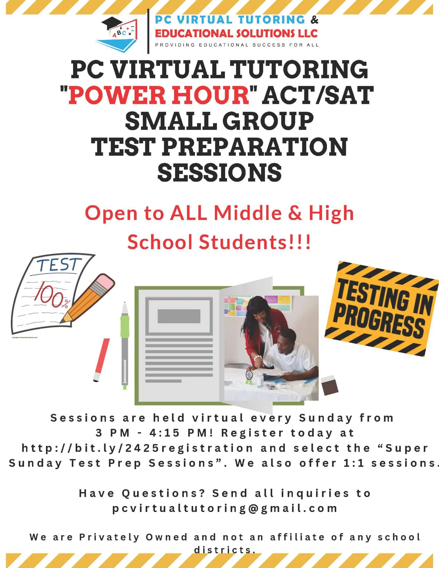 2025 SAT and ACT prep flyer