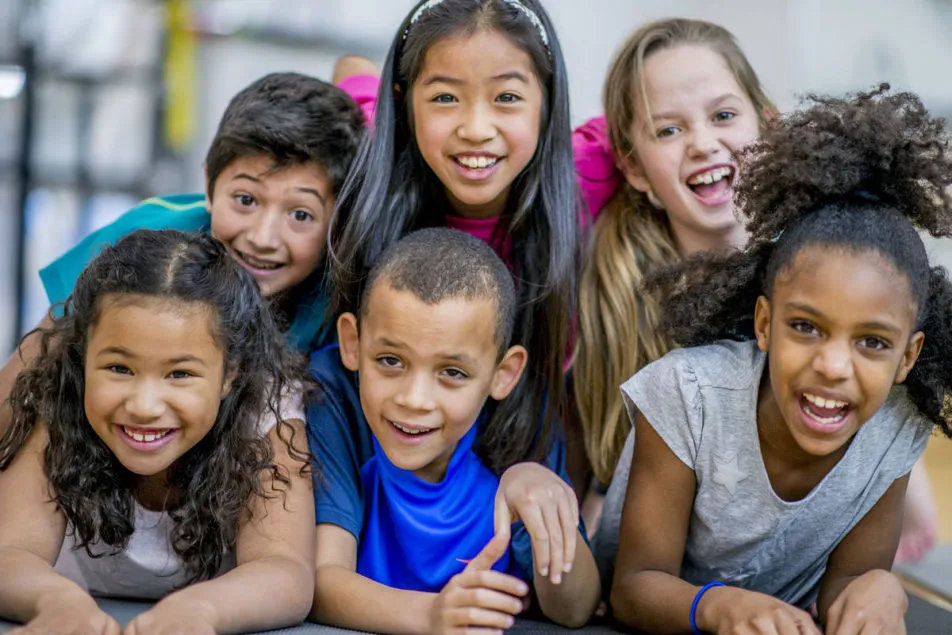 Smiling students of different backgrounds